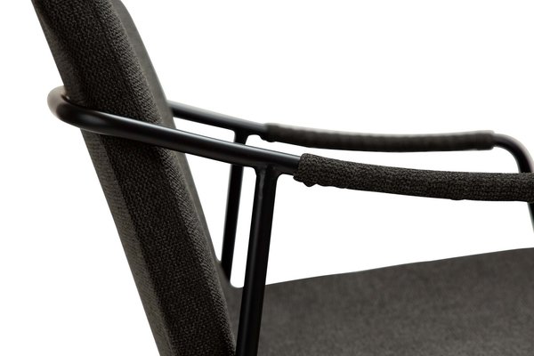 2x Dan Form Armlehnstuhl - BOTO Stoff rabenschwarz, schwarze Beine