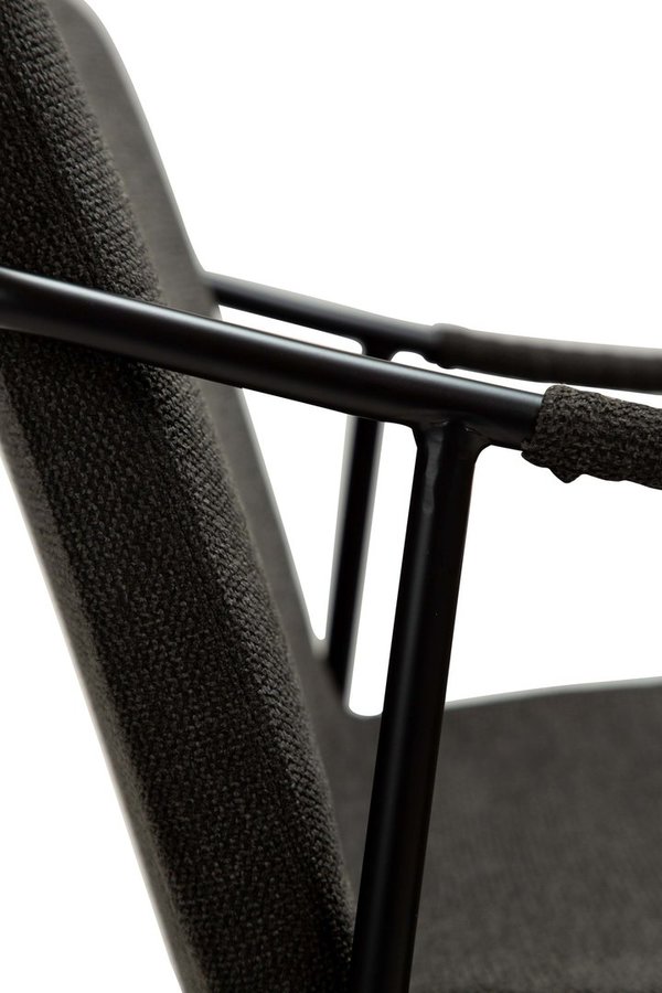 2x Dan Form Armlehnstuhl - BOTO Stoff rabenschwarz, schwarze Beine