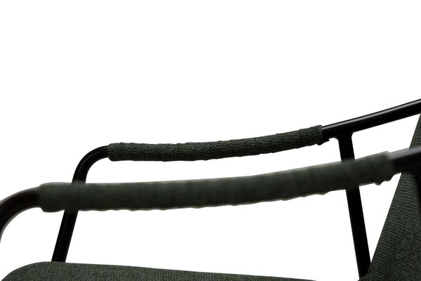 2x Dan Form Armlehnstuhl - BOTO Stoff graugrün, schwarze Beine