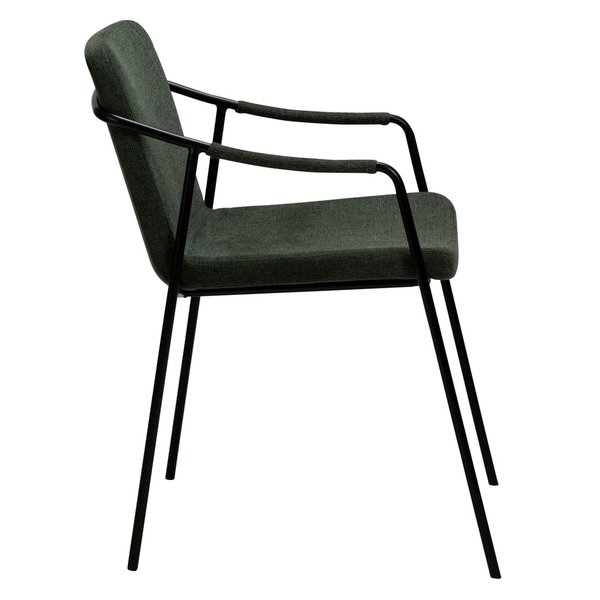 2x Dan Form Armlehnstuhl - BOTO Stoff graugrün, schwarze Beine