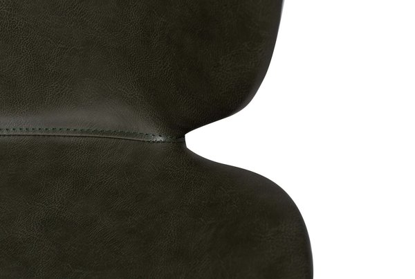 2x Dan Form Esszimmerstuhl - CLOUD Kunstleder grün, runde schwarze Beine
