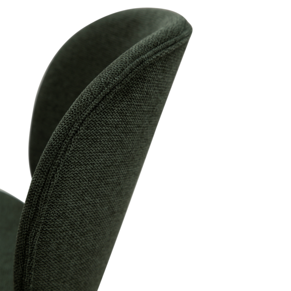 2x Dan Form Esszimmerstuhl - CLOUD Stoff Graugrün, runde schwarze Beine