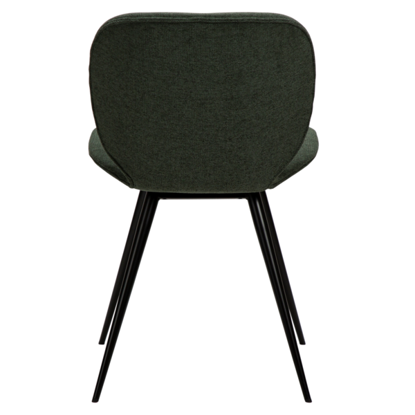 2x Dan Form Esszimmerstuhl - CLOUD Stoff Graugrün, runde schwarze Beine