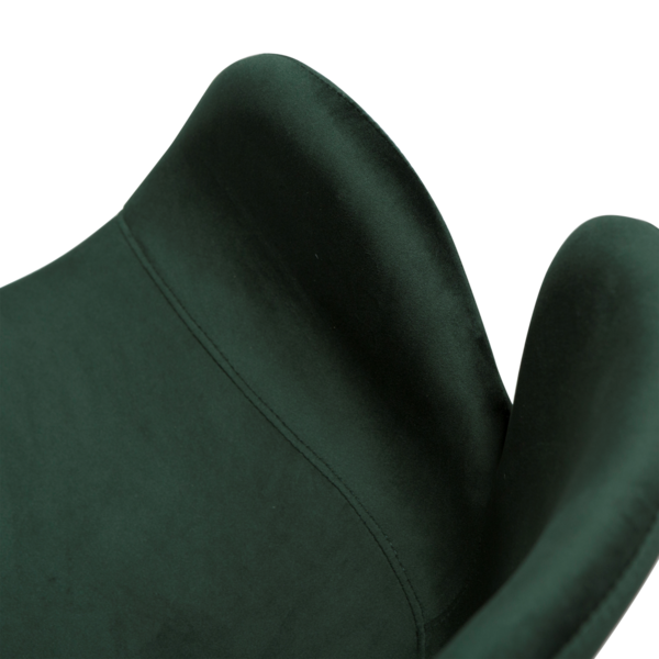 2x Dan Form Esszimmerstuhl - GAIA Samt Smaragdgrün, schwarze Beine
