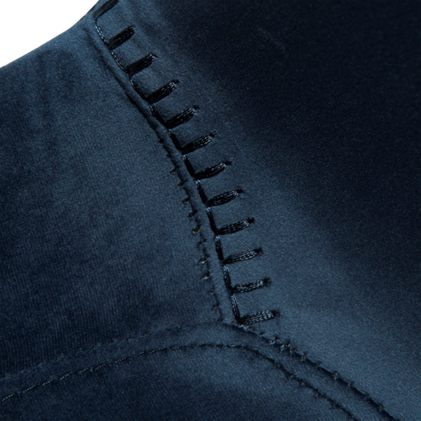 2x Dan Form Esszimmerstuhl - HYPE Samt Mitternachtsblau, schwarze Beine