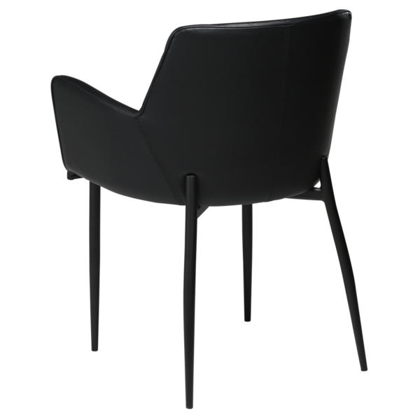 2x Dan Form Armlehnstuhl - ROMBO Kunstleder Schwarz, schwarze Beine