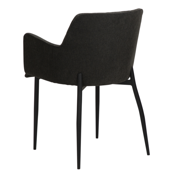2x Dan Form Armlehnstuhl - ROMBO Stoff Krähenschwarz, schwarze Beine