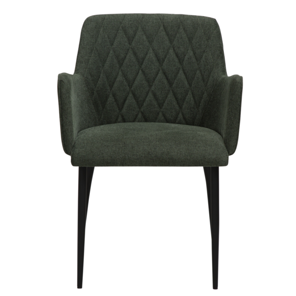 2x Dan Form Armlehnstuhl - ROMBO Stoff Salbeigrün, schwarze Beine